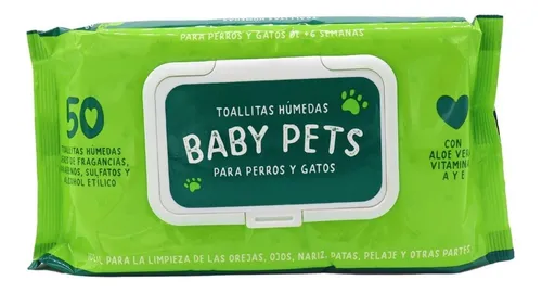 Baby Pet Toallitas Humedas Perro Y Gatos 50Unid