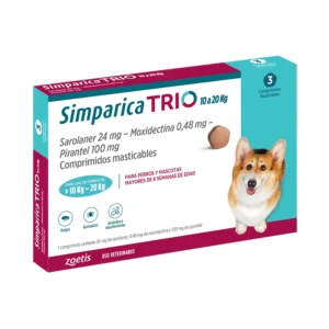 Simparica Trio 10 A 20Kg 3 Comprimidos