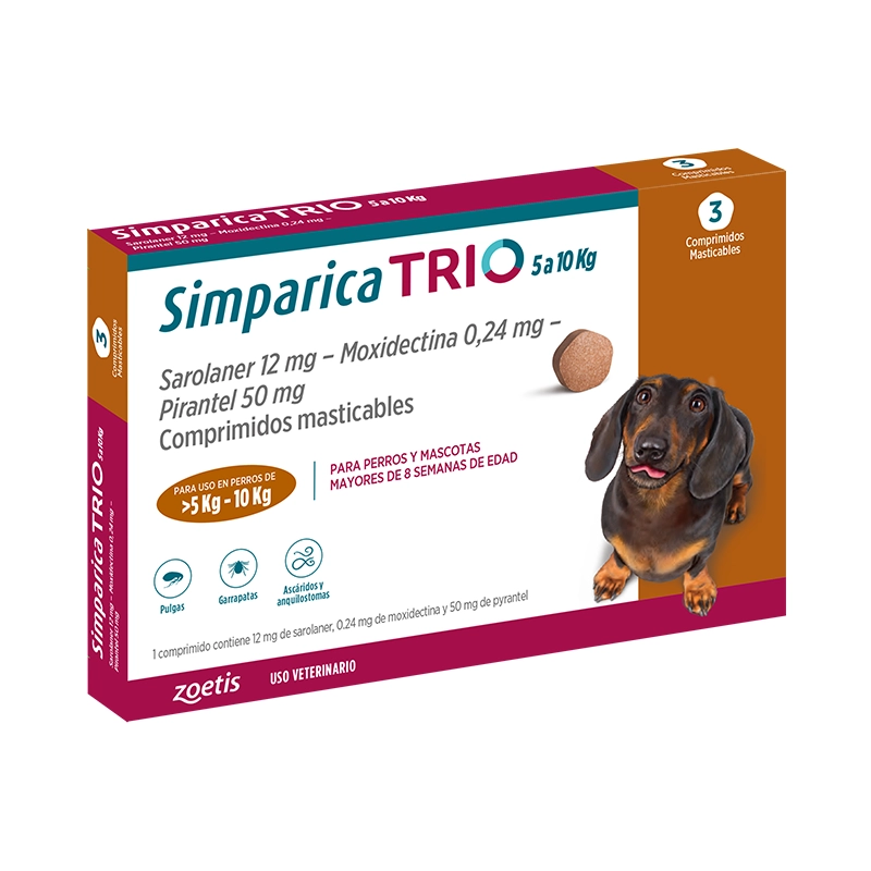Simparica Trio 5 A 10Kg 3 Comprimidos